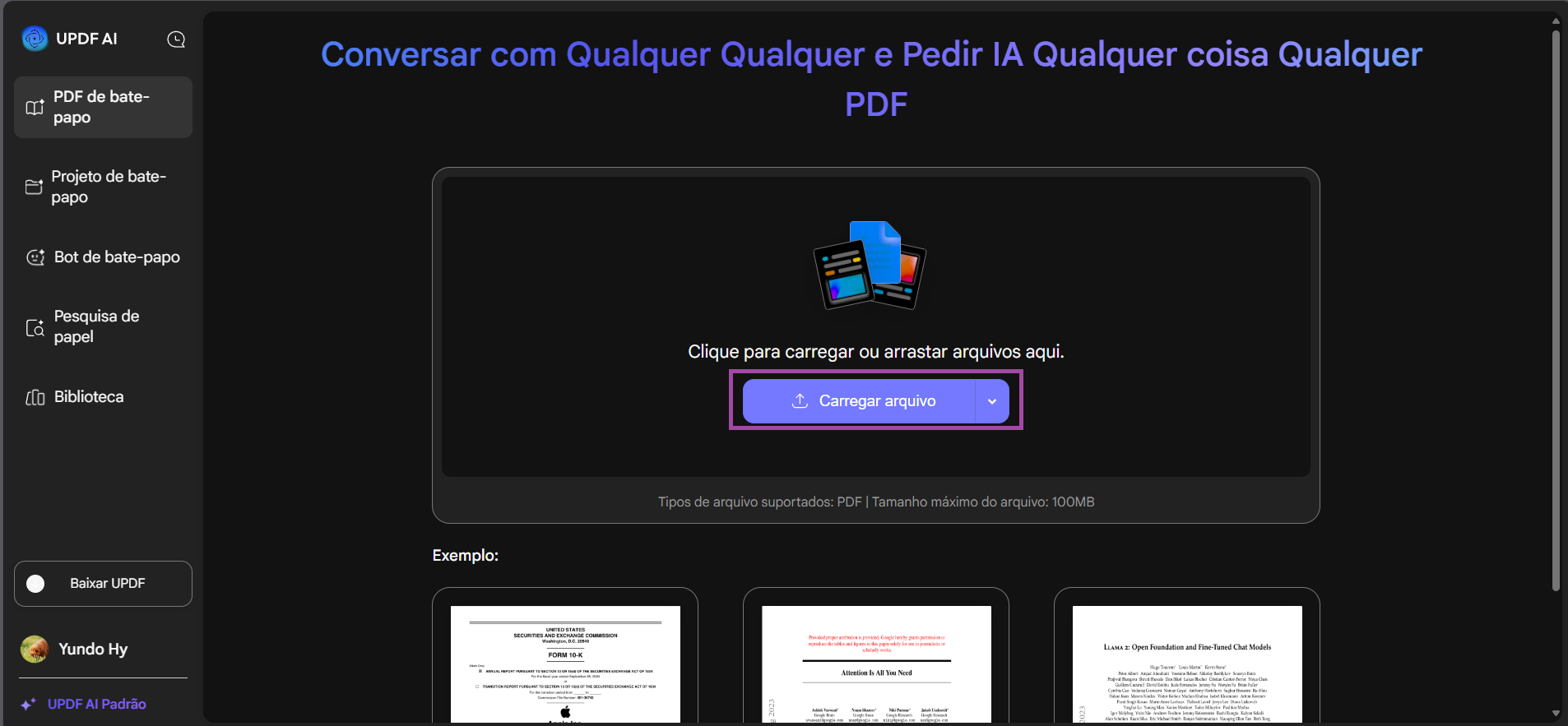 carregar arquivo