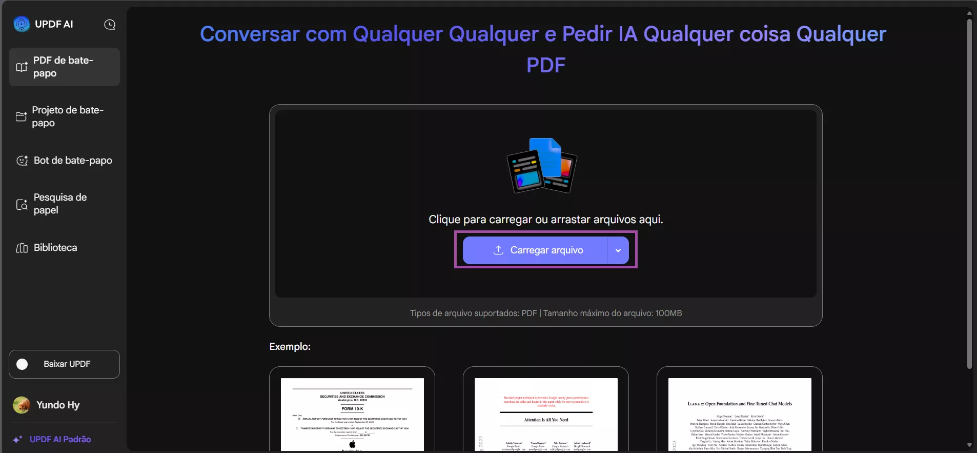 carregar arquivo