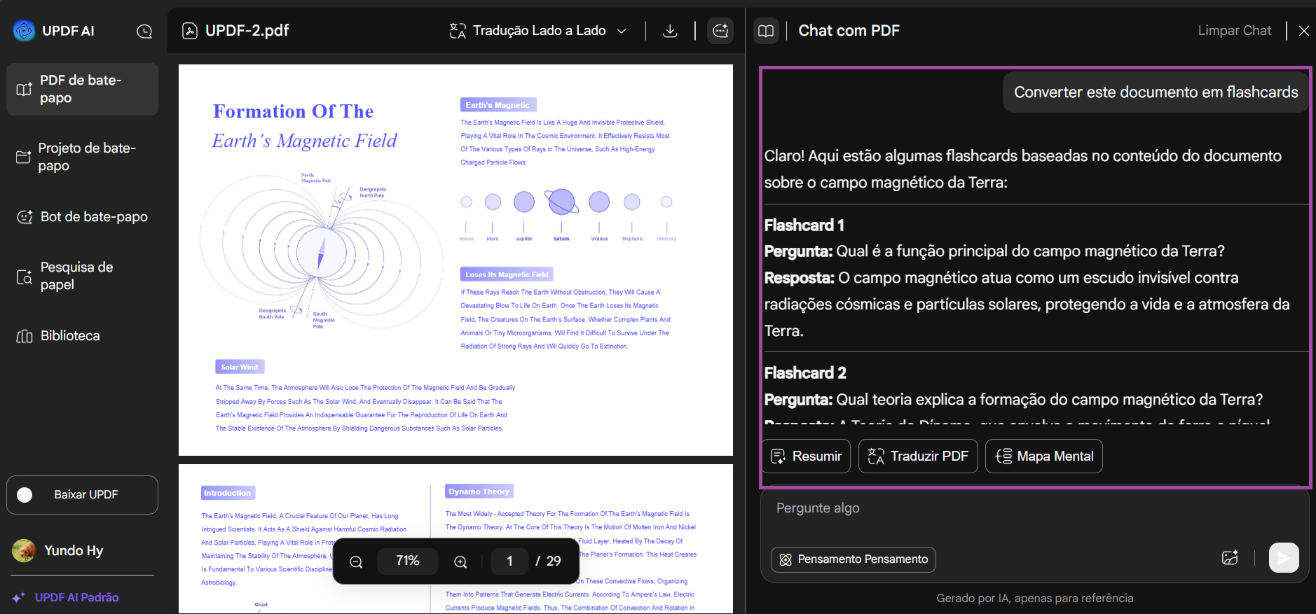 Converter este documento em flashcards