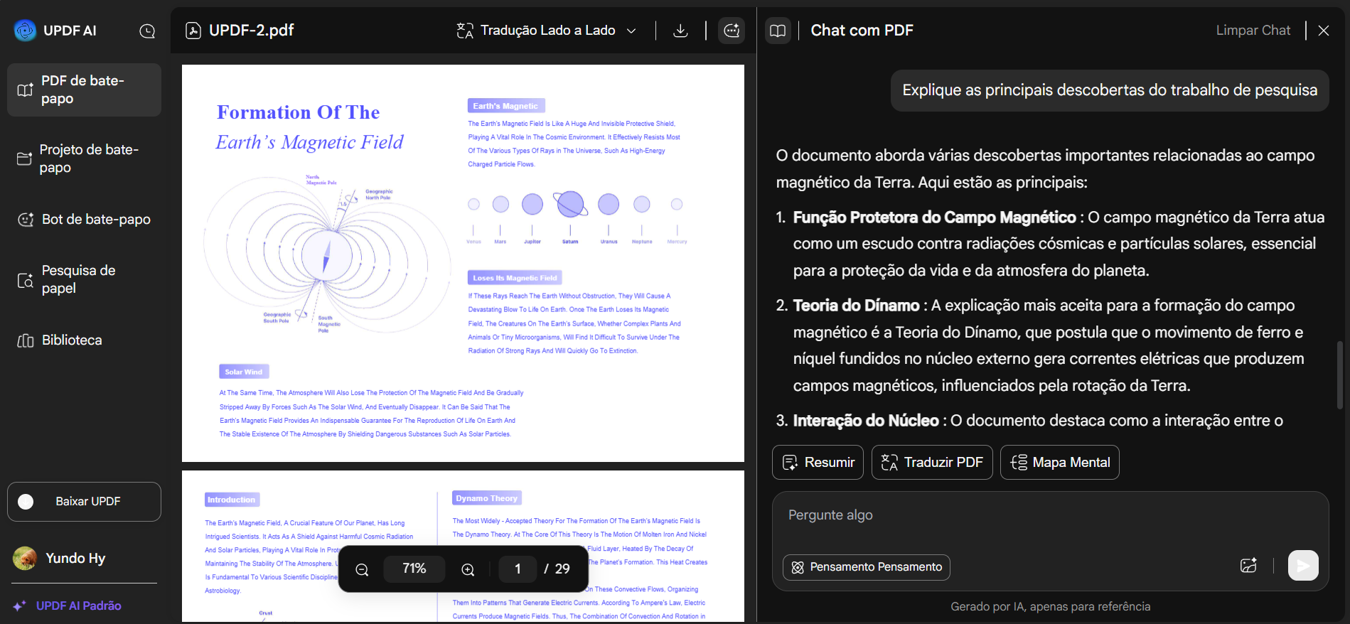 explique as principais descobertas do trabalho de pesquisa