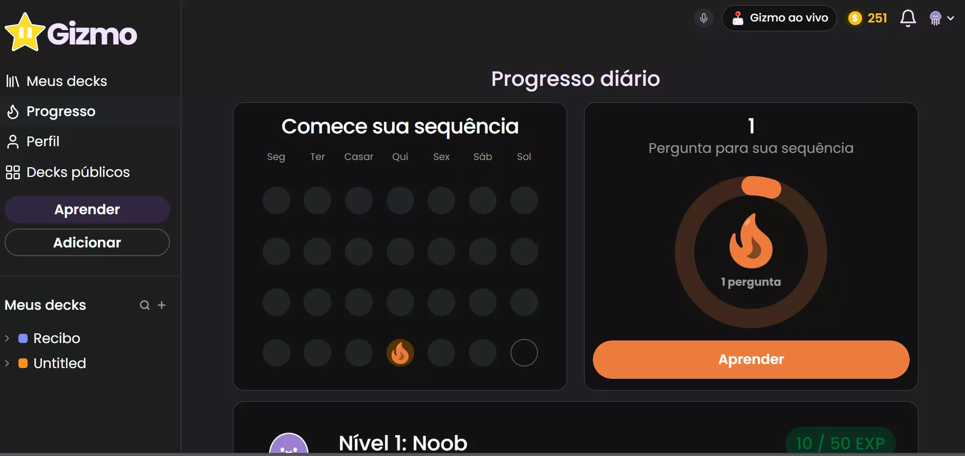 comece sua sequências