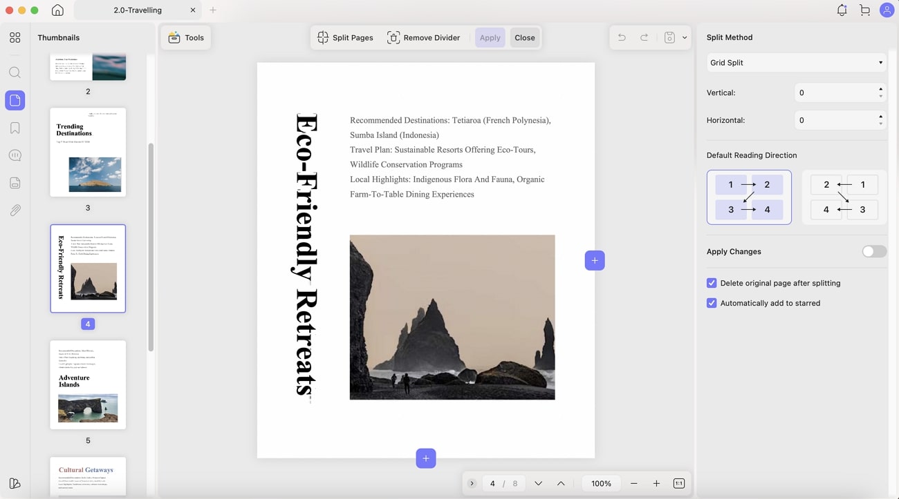  split pdf in updf