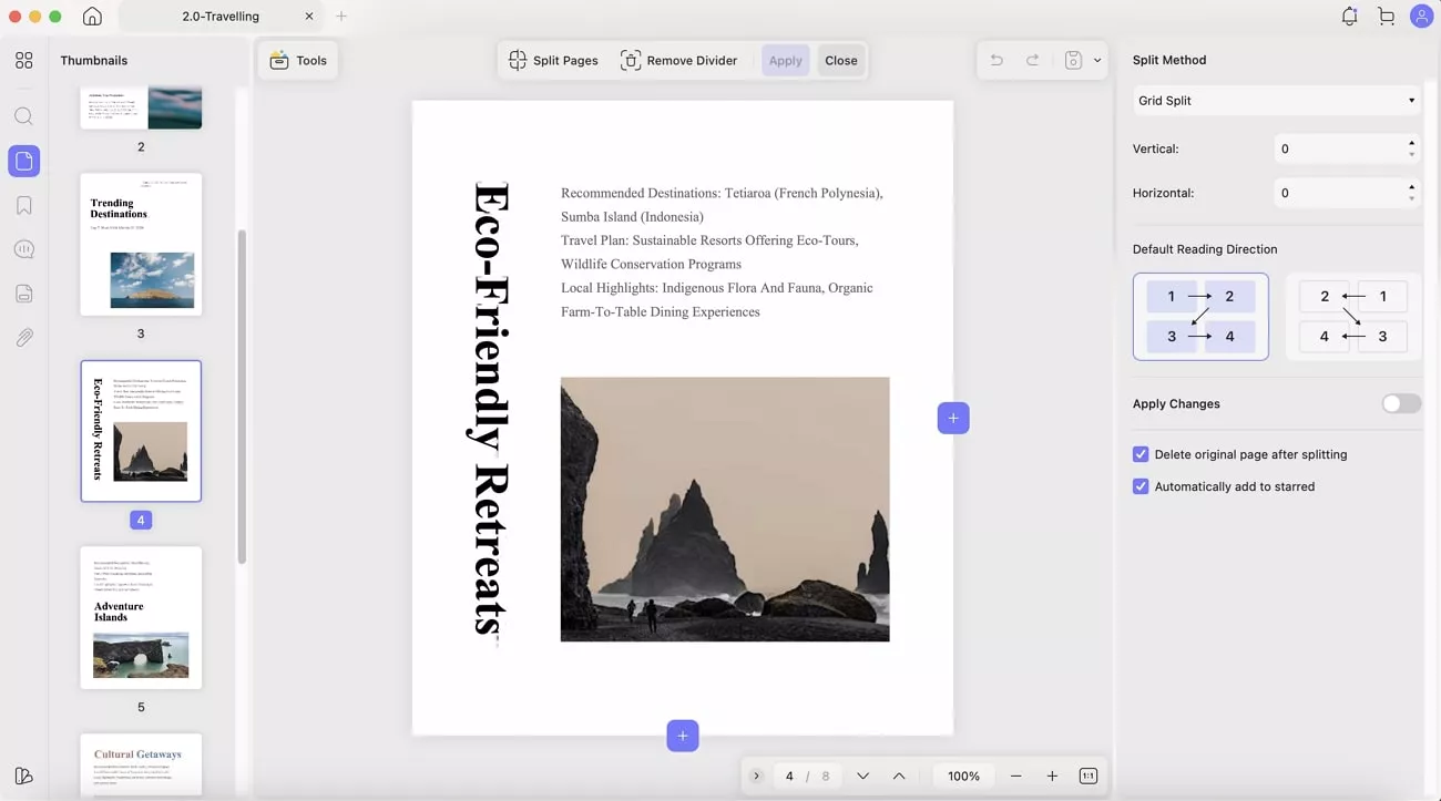  split pdf in updf