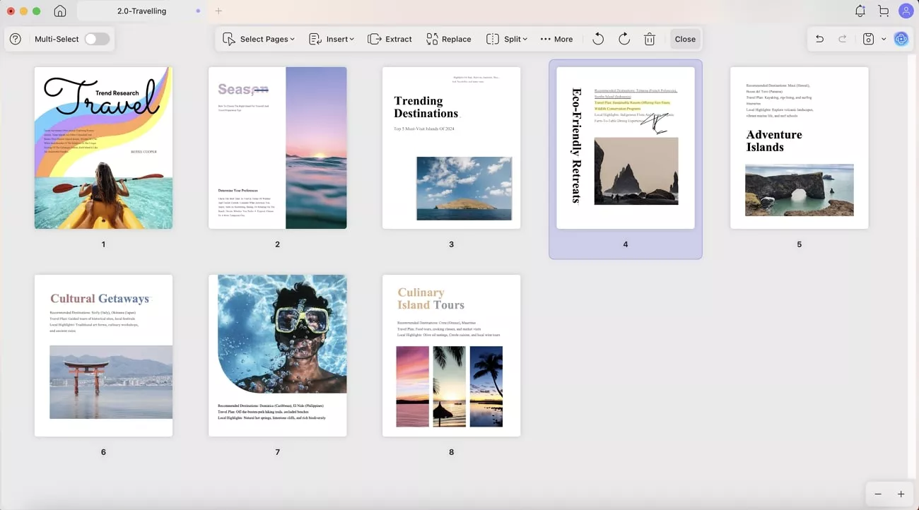 organize document pages