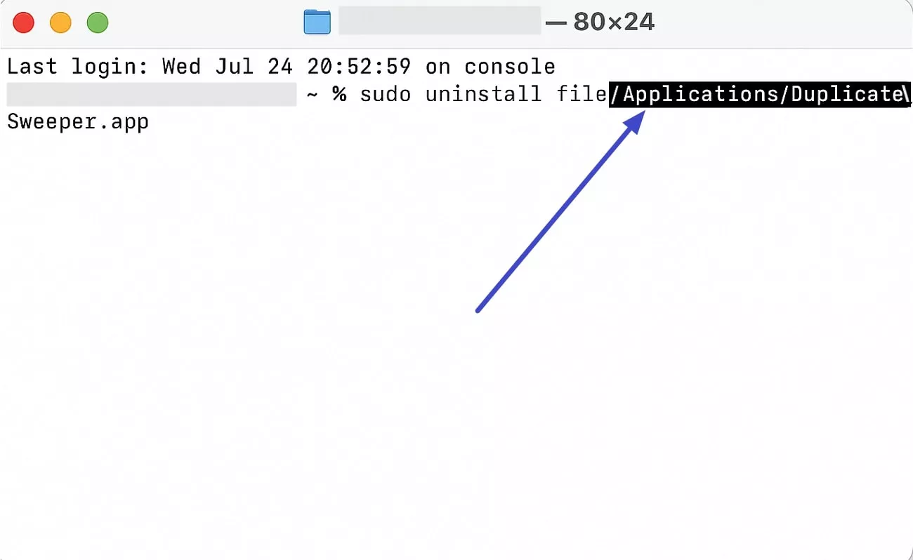 press enter to remove app from mac