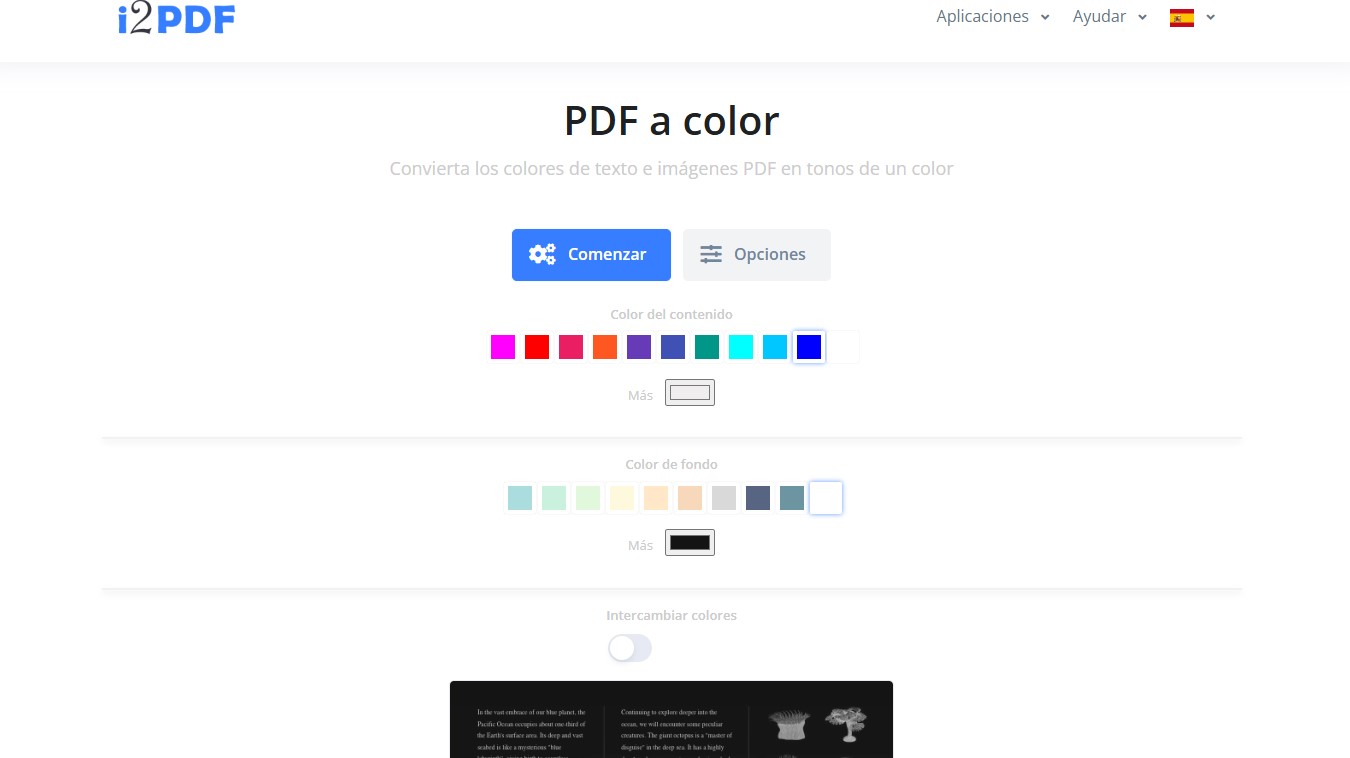 i2PDF PDF a color