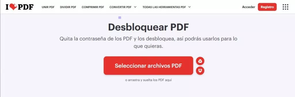 Eliminador de contraseñas de pdf ilovepdf portátil