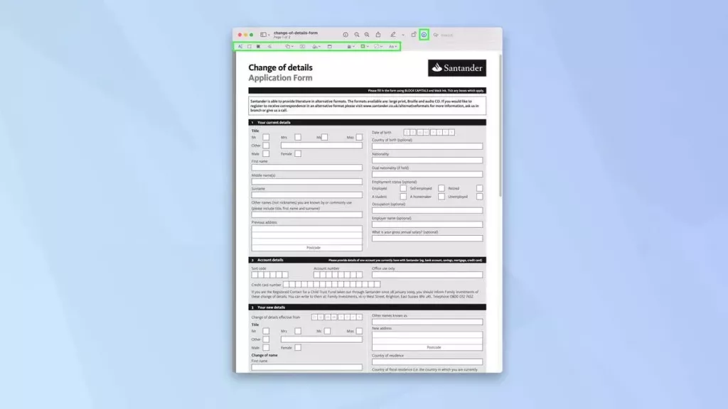 使用預覽程式編輯 PDF 文件