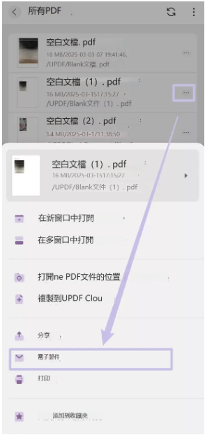 透過電子郵件分享