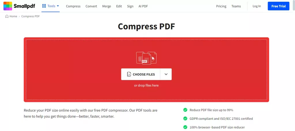線上工具壓縮PDF文件
