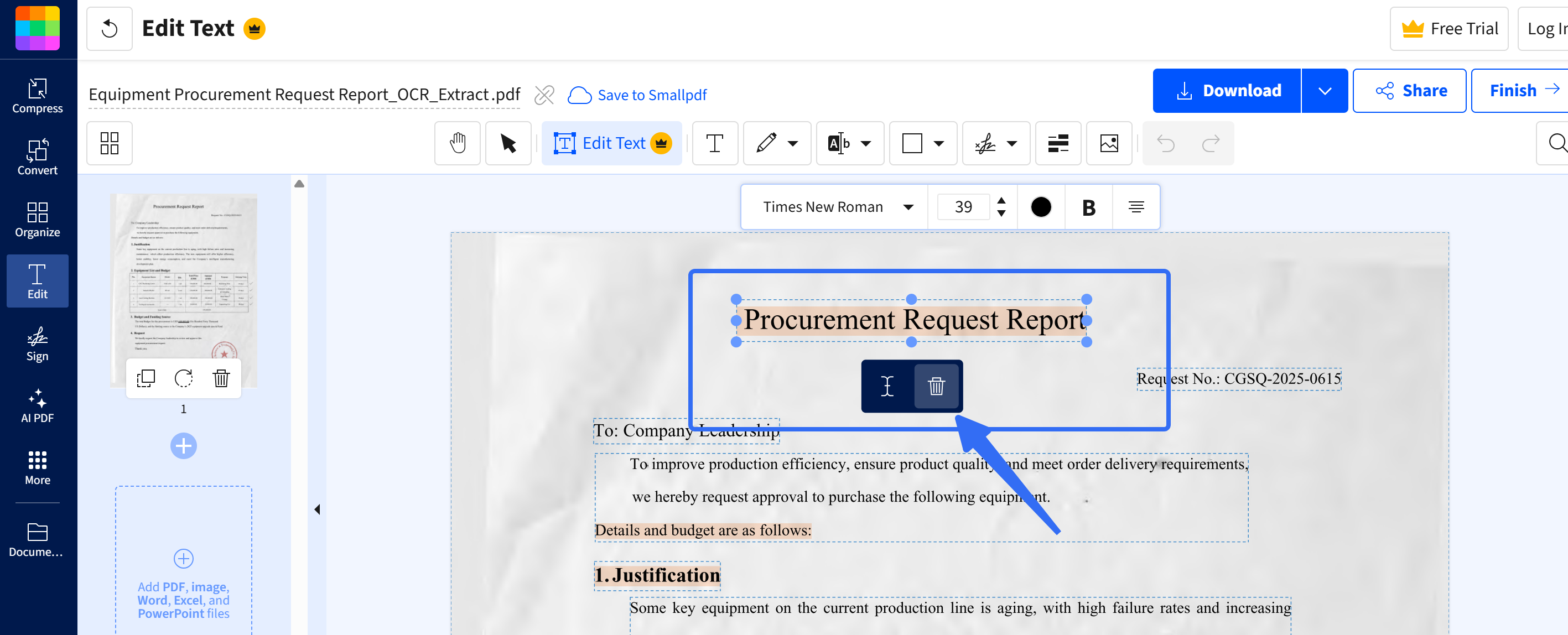 remove highlighted text in pdf online