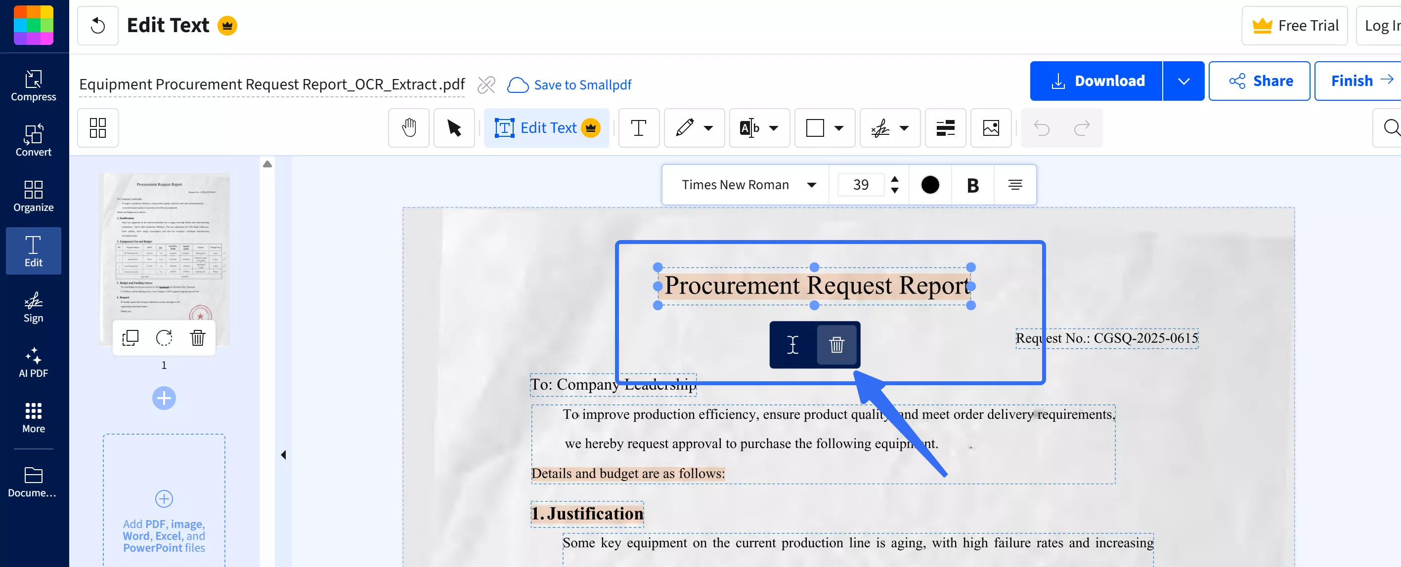 remove highlighted text in pdf online