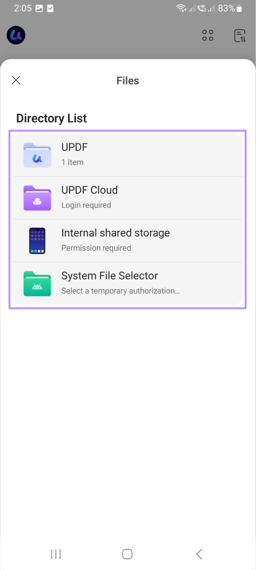  import pdf for conversion on android