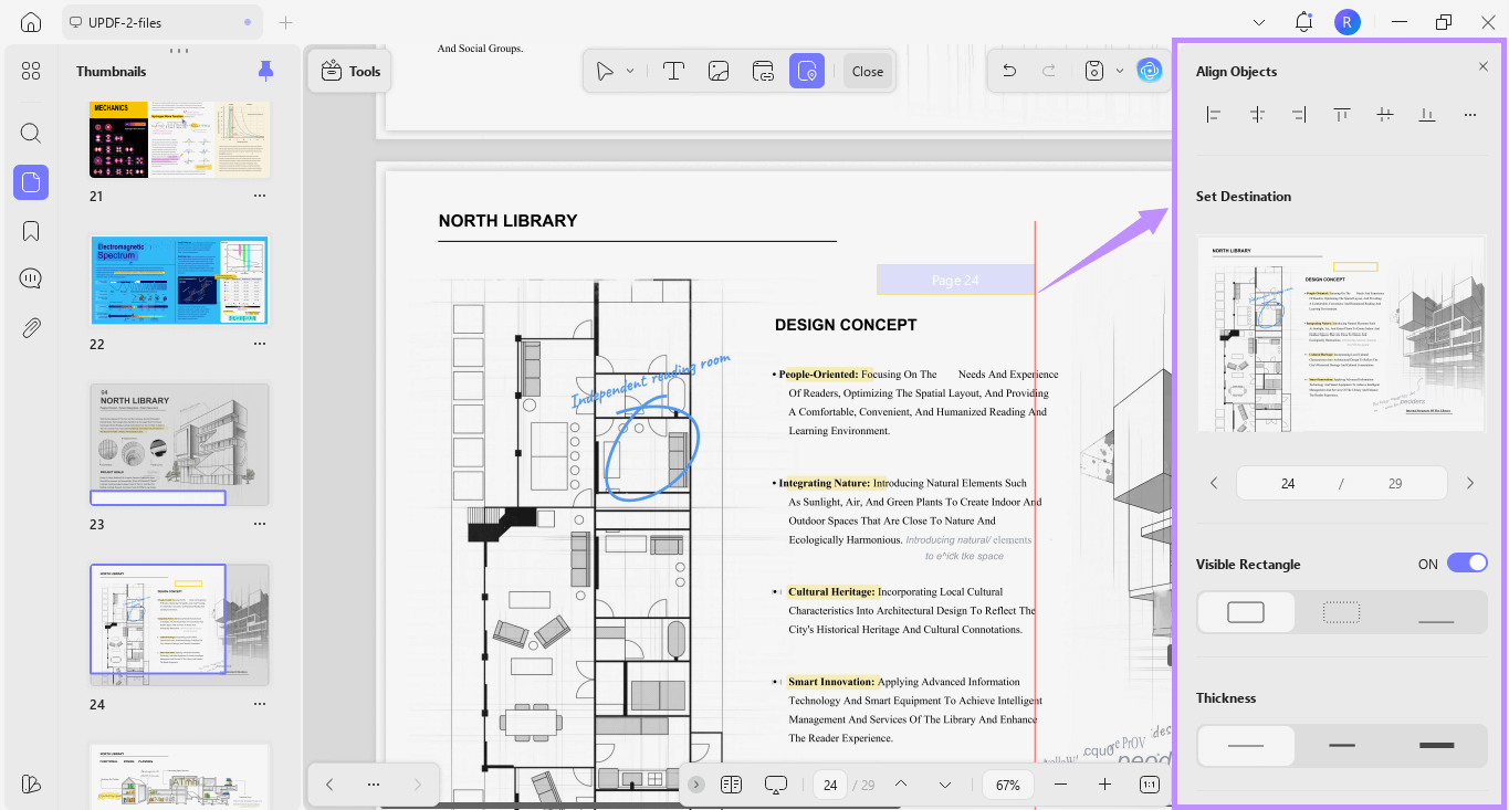 Alt-text: internal link customization options updf windows
