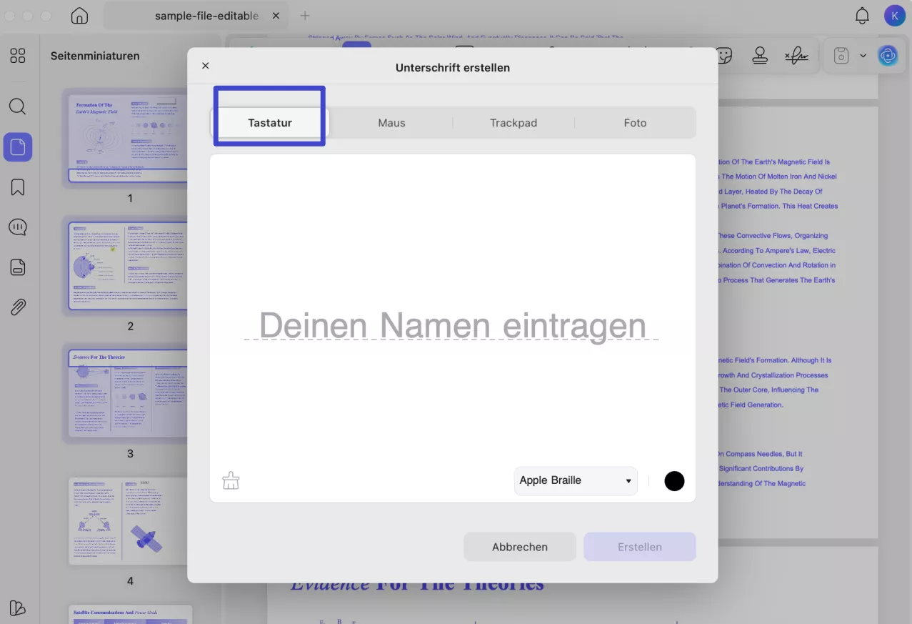 Initial mit UPDF auf dem Mac erstellen