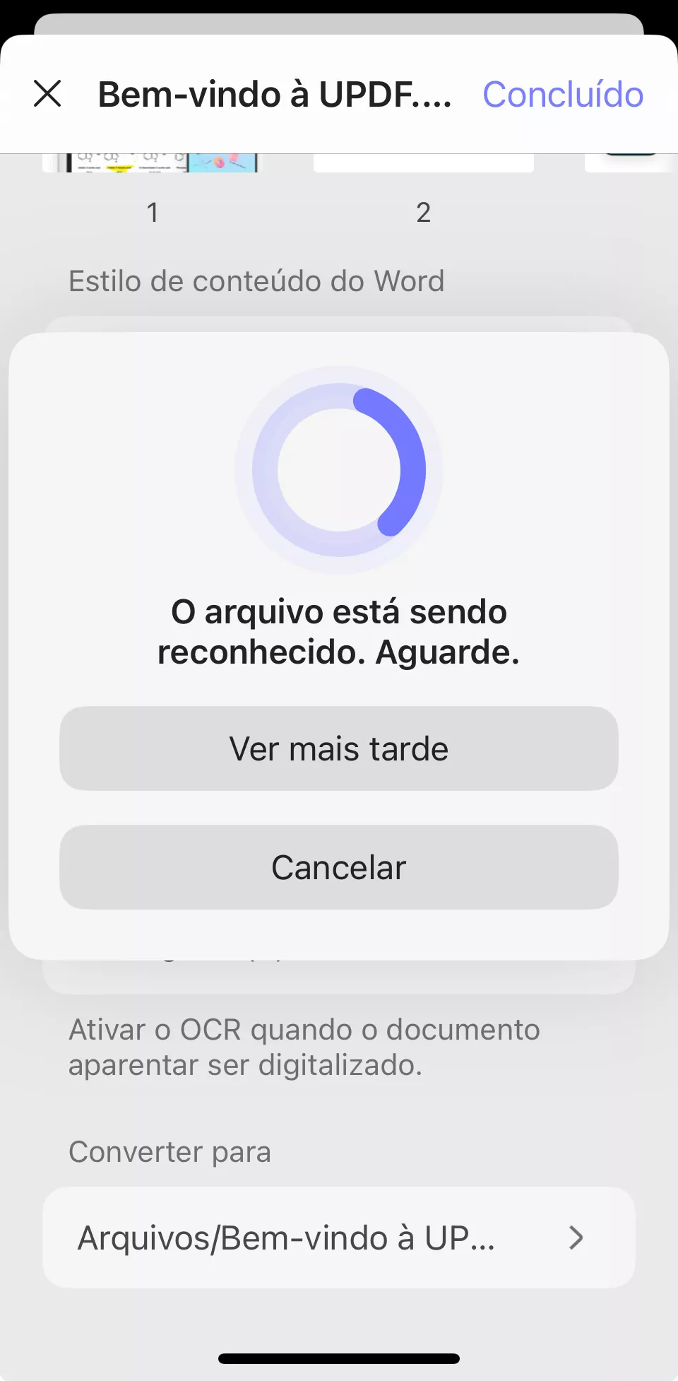 O arquivo está sendo reconhecido.