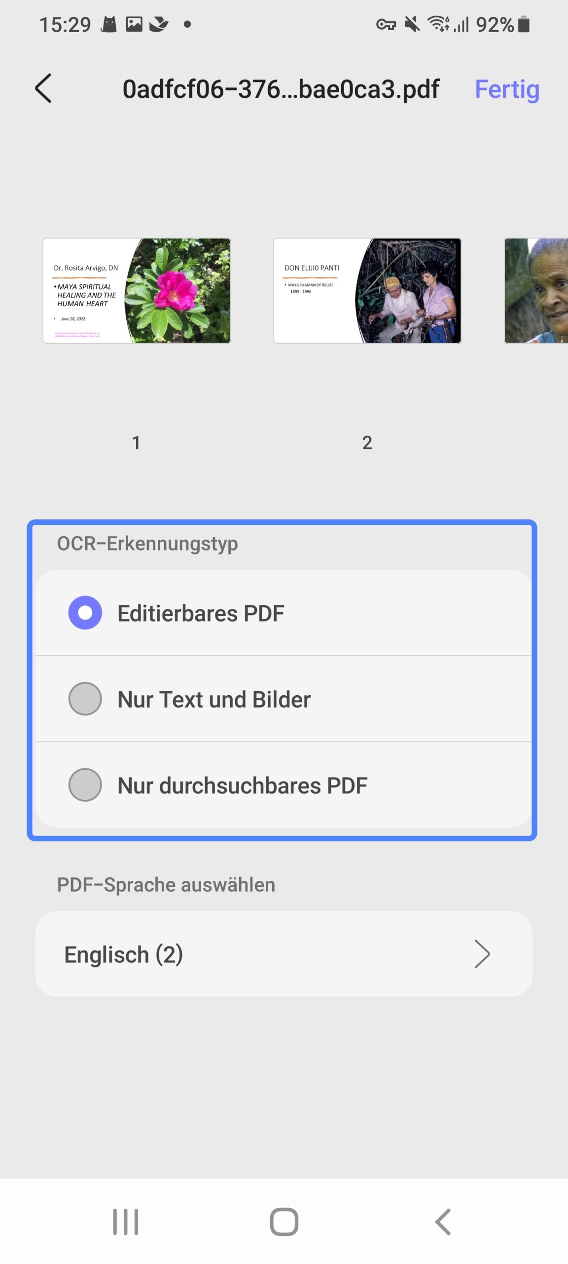 OCR-Erkennungstyp