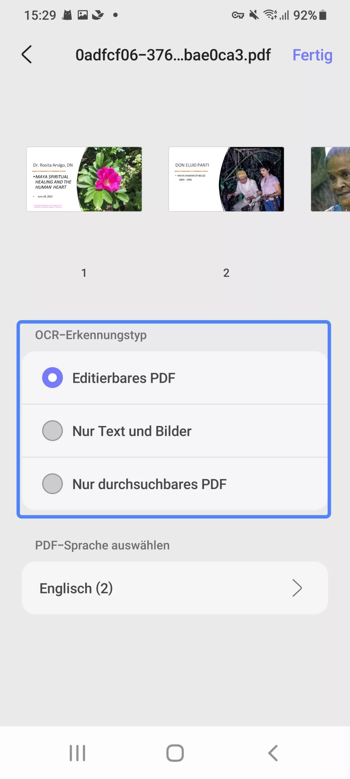 OCR-Erkennungstyp
