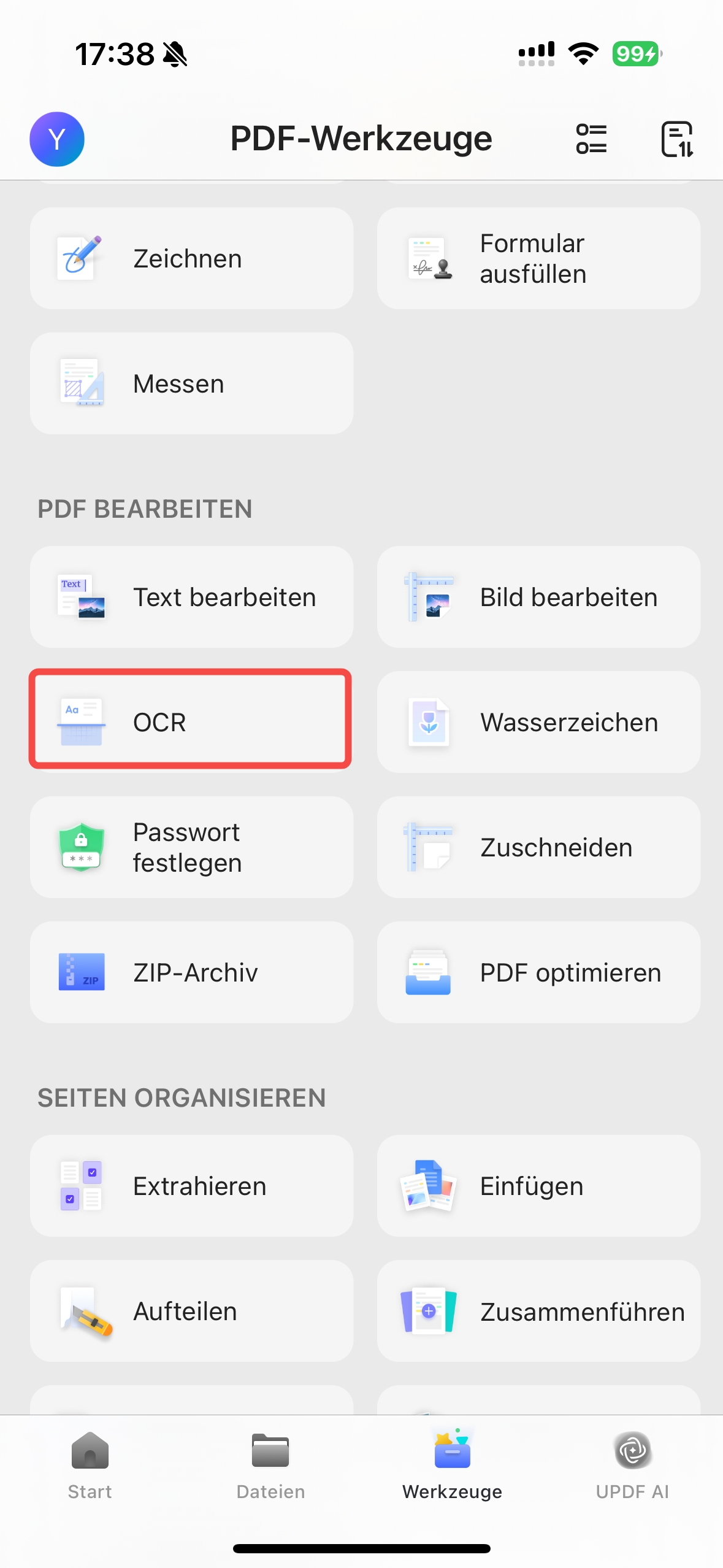 PDF mit UPDF auf iOS begradigen
