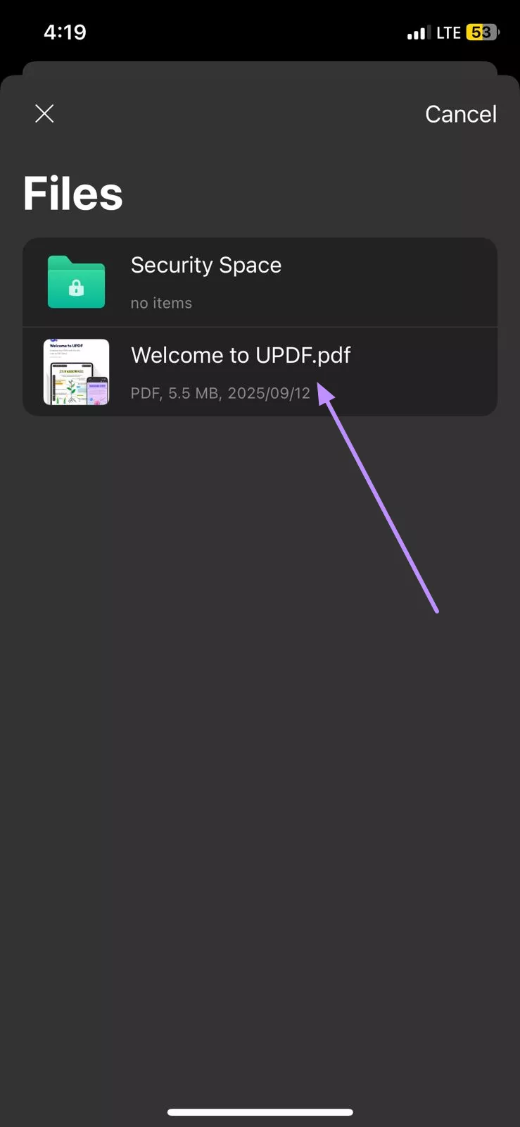 Image Alt: open pdf for conversion updf ios 