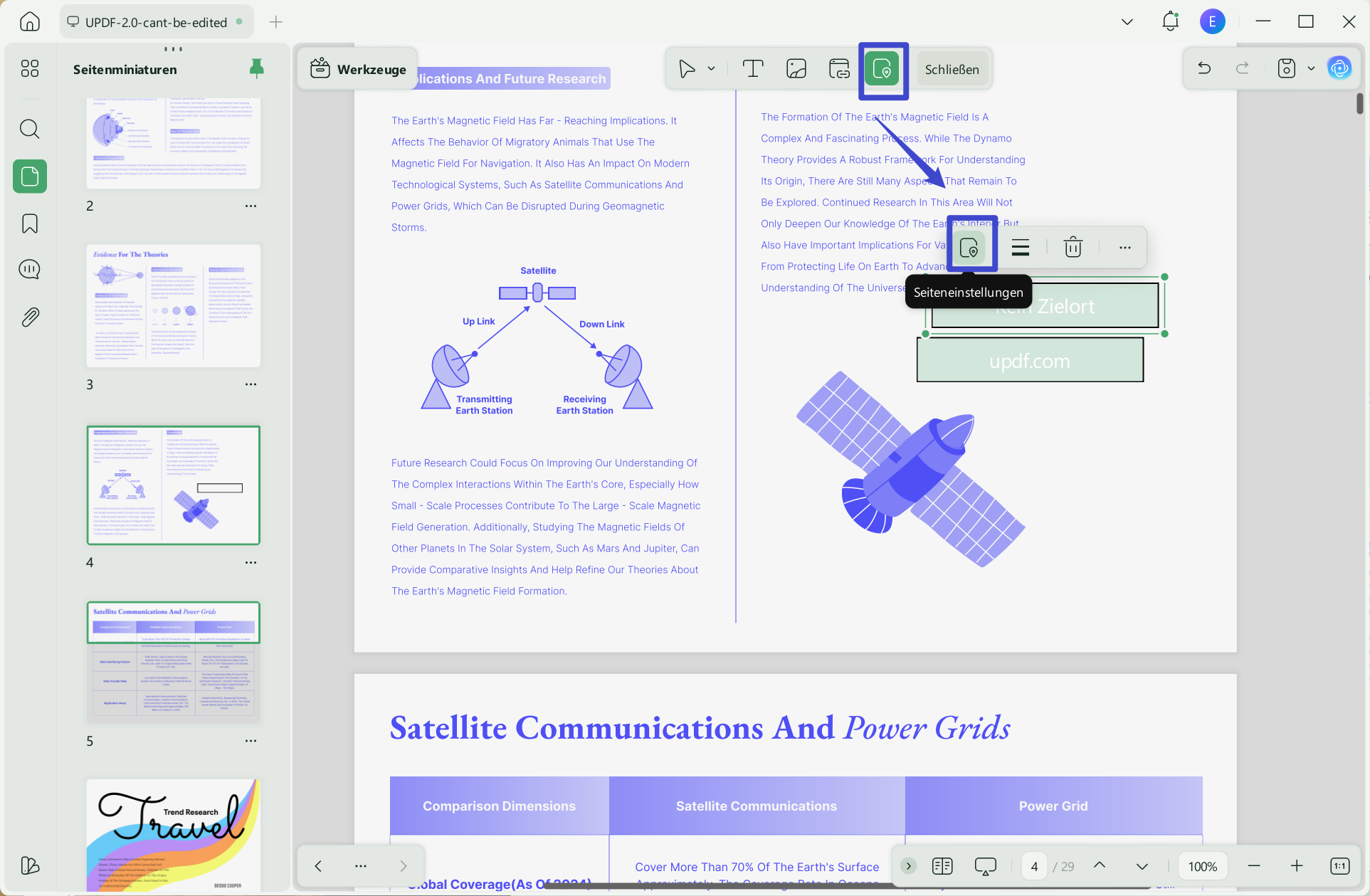 Klicken Sie auf Seitenindexeinstellung UPDF Windows