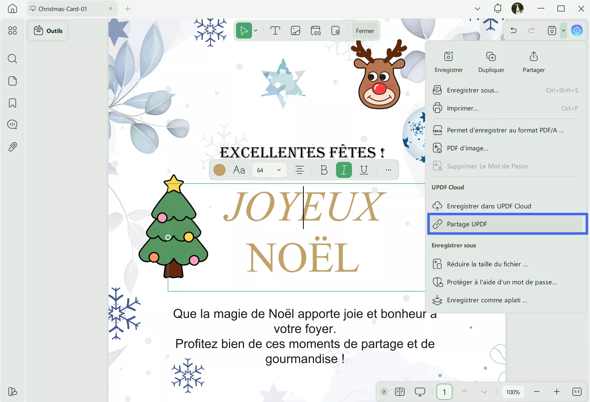 message de joyeuses fêtes UPDF
