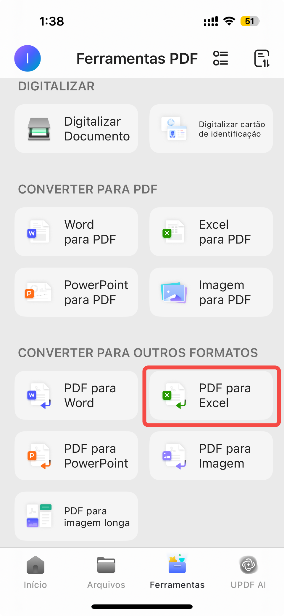 pdf para excel
