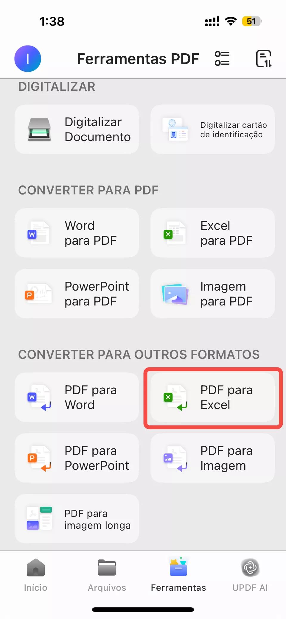 pdf para excel