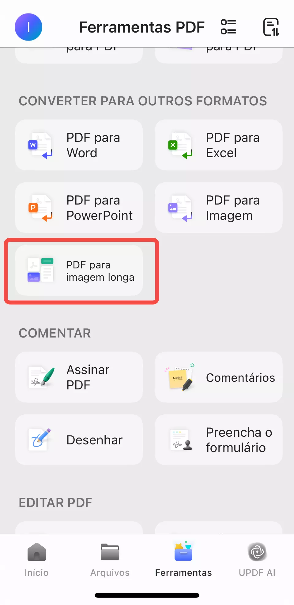 pdf para imagem longa