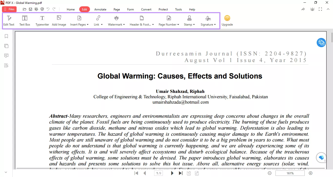 pdf x editing features