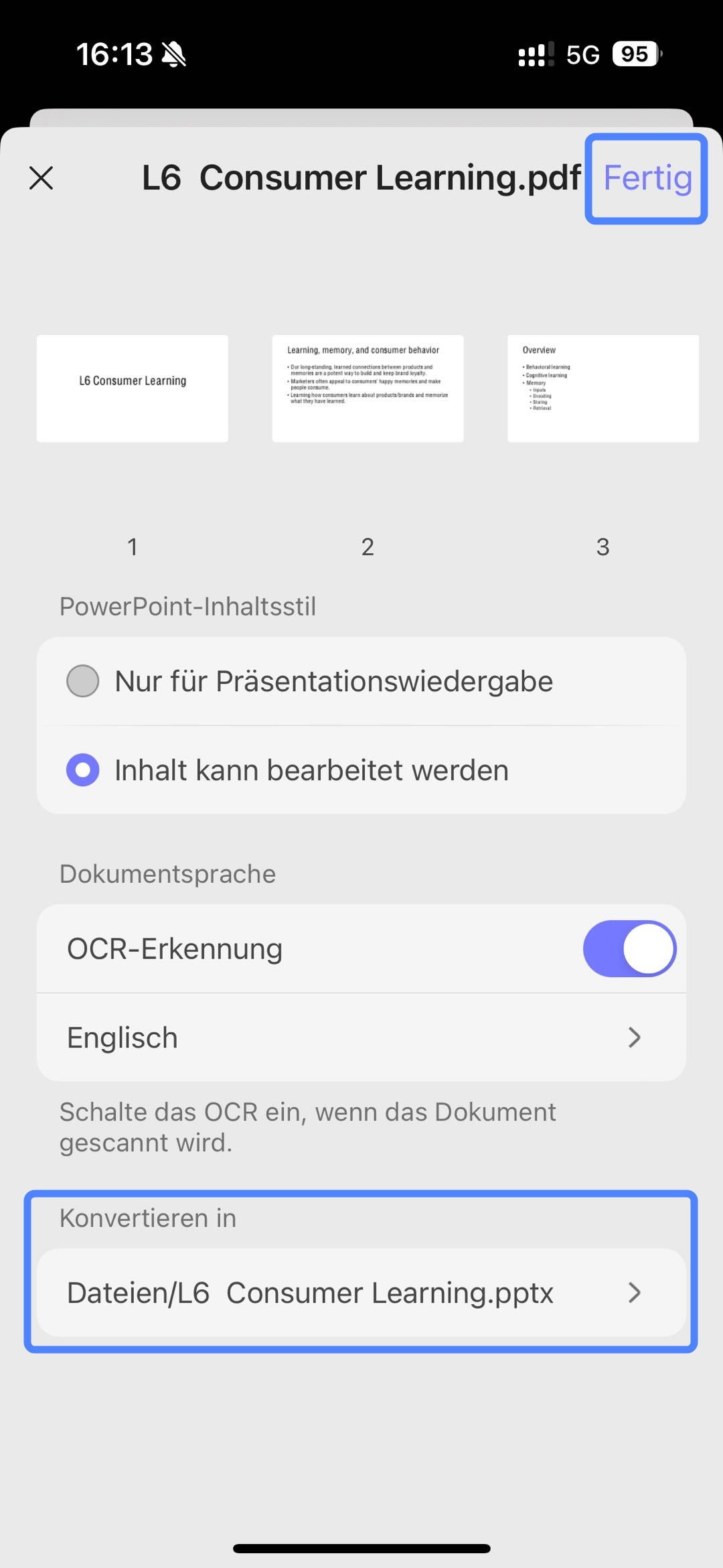 Wählen Sie unter „Konvertieren in“ den Speicherort in UPDF aus