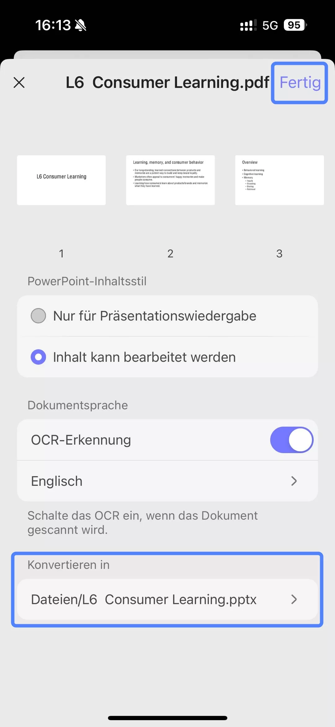 Wählen Sie unter „Konvertieren in“ den Speicherort in UPDF aus