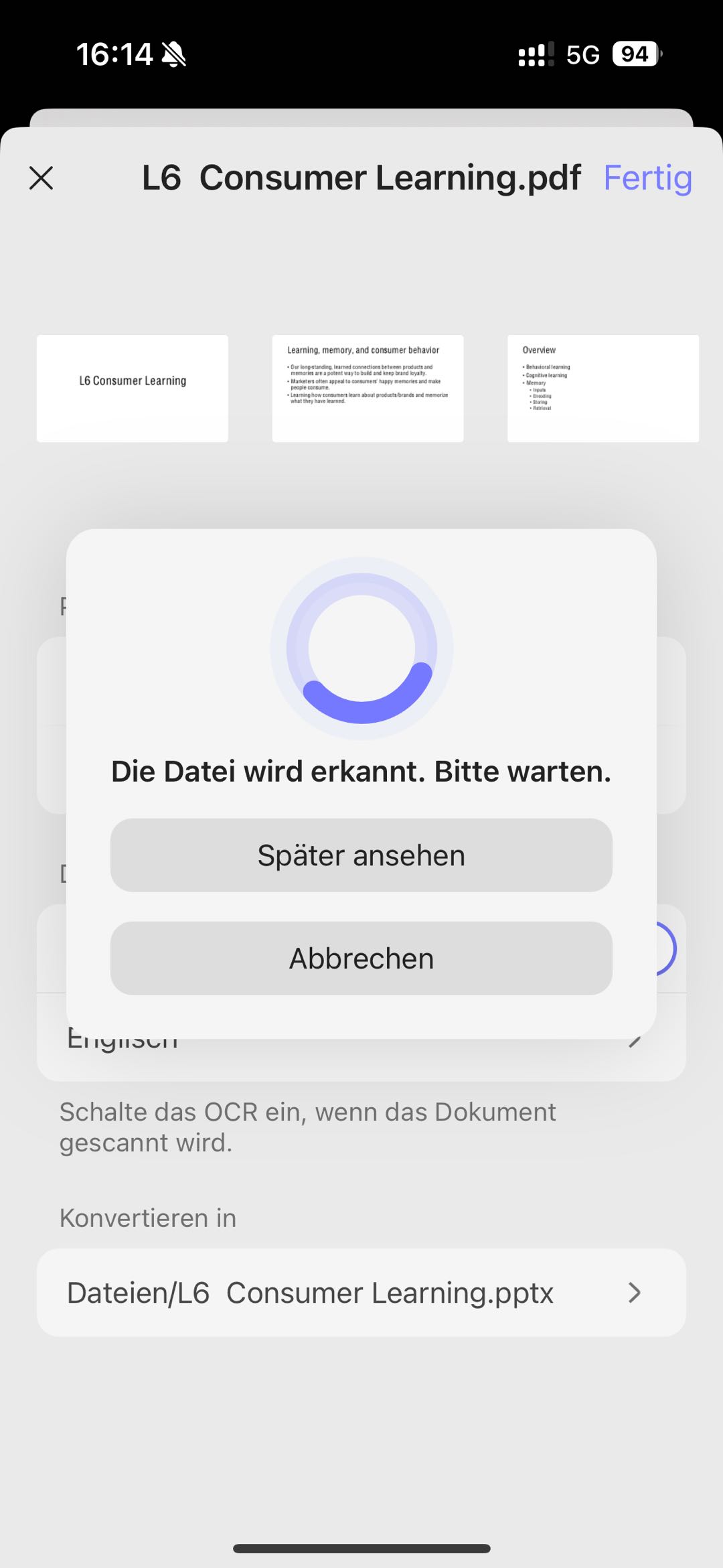 Warten Sie, bis das Tool die PPT-Datei erstellt hat