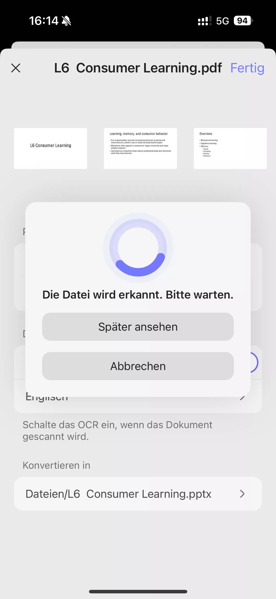 Warten Sie, bis das Tool die PPT-Datei erstellt hat