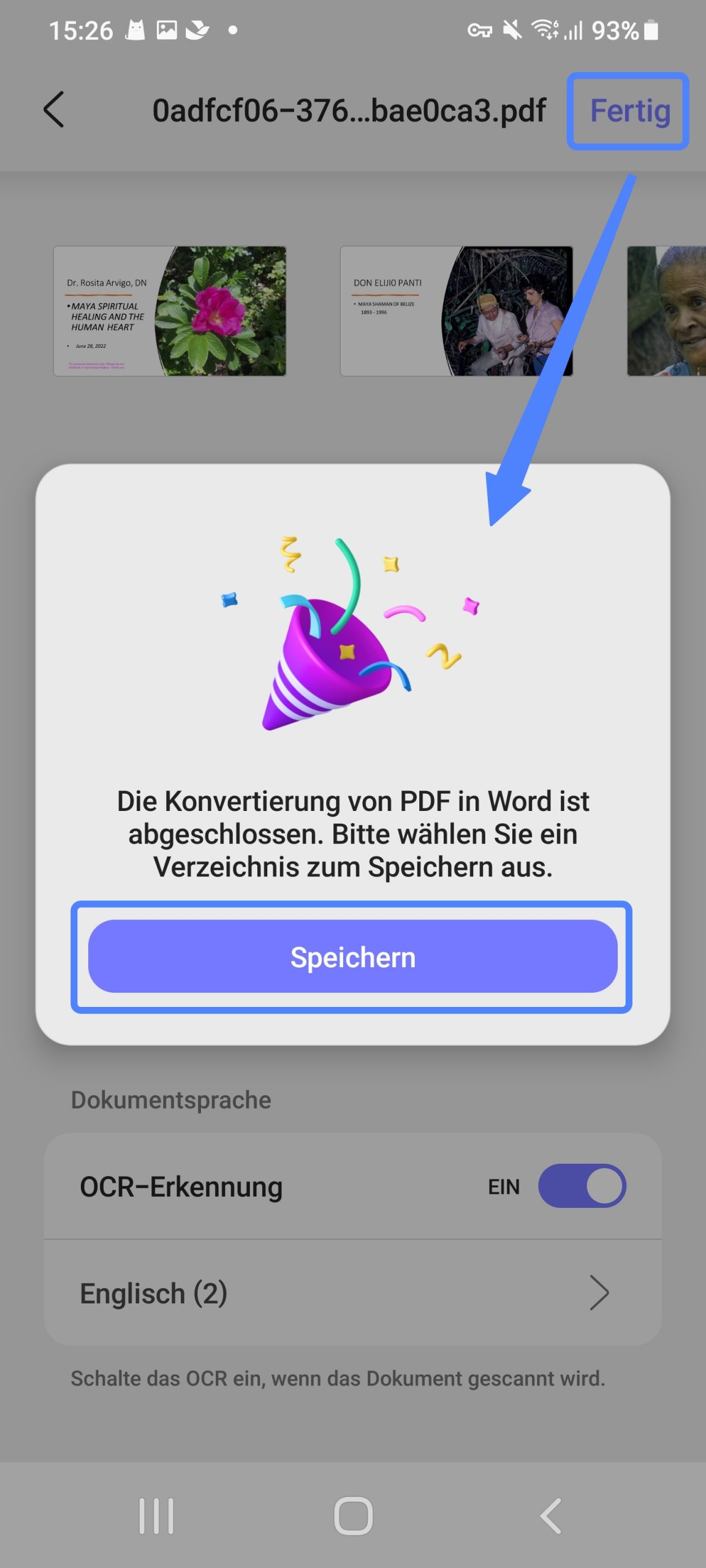 Speichern Sie Ihre Word-Datei als PDF auf Android.