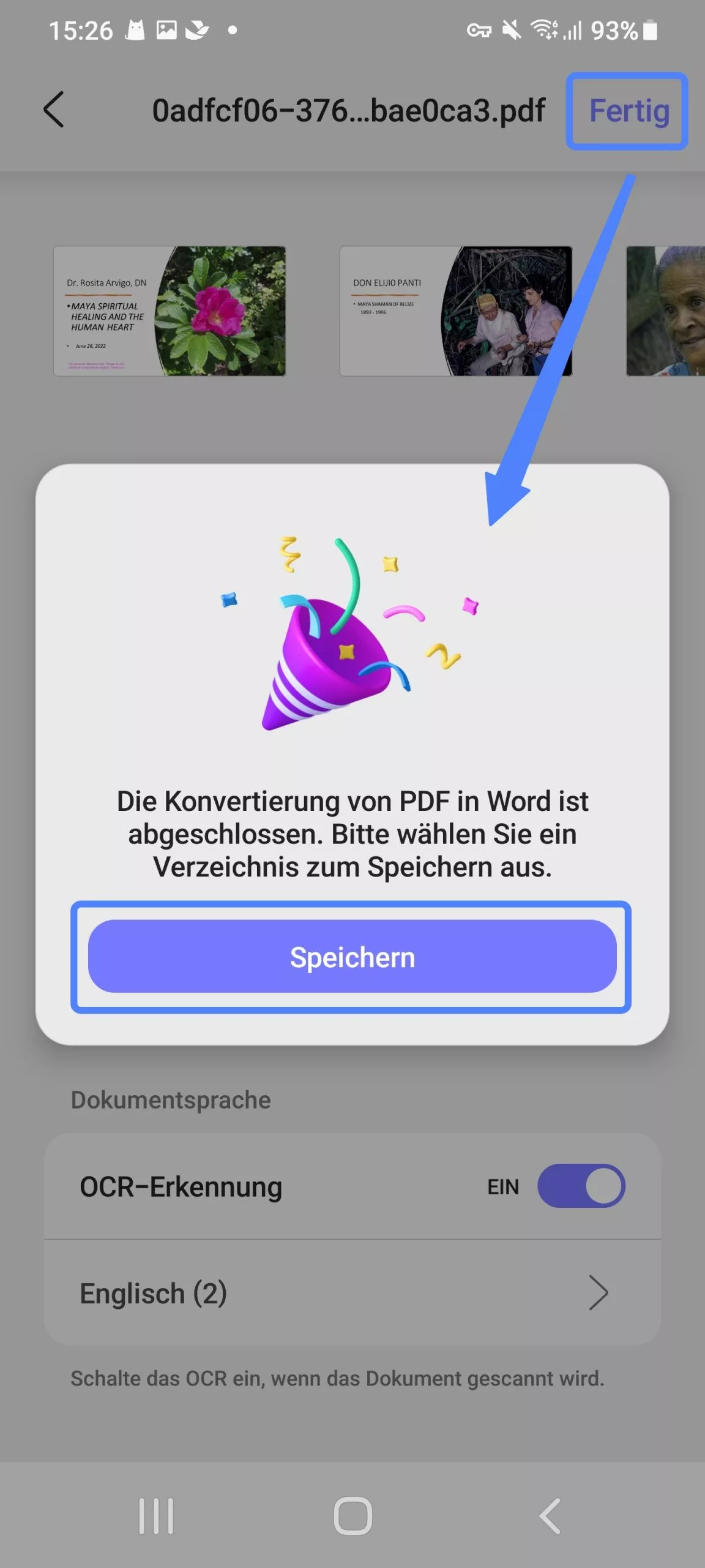 Speichern Sie Ihre Word-Datei als PDF auf Android.