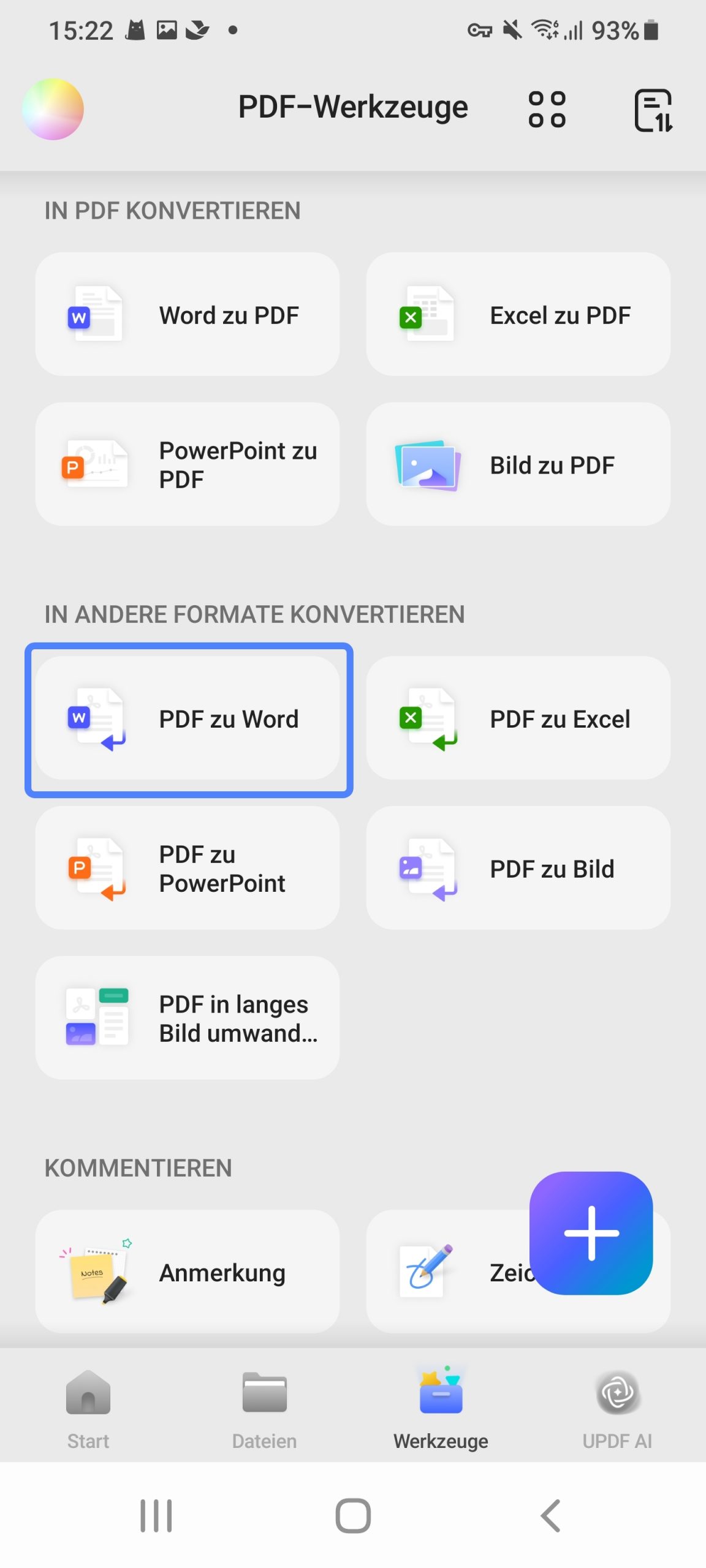 PDF in Word konvertieren – Android