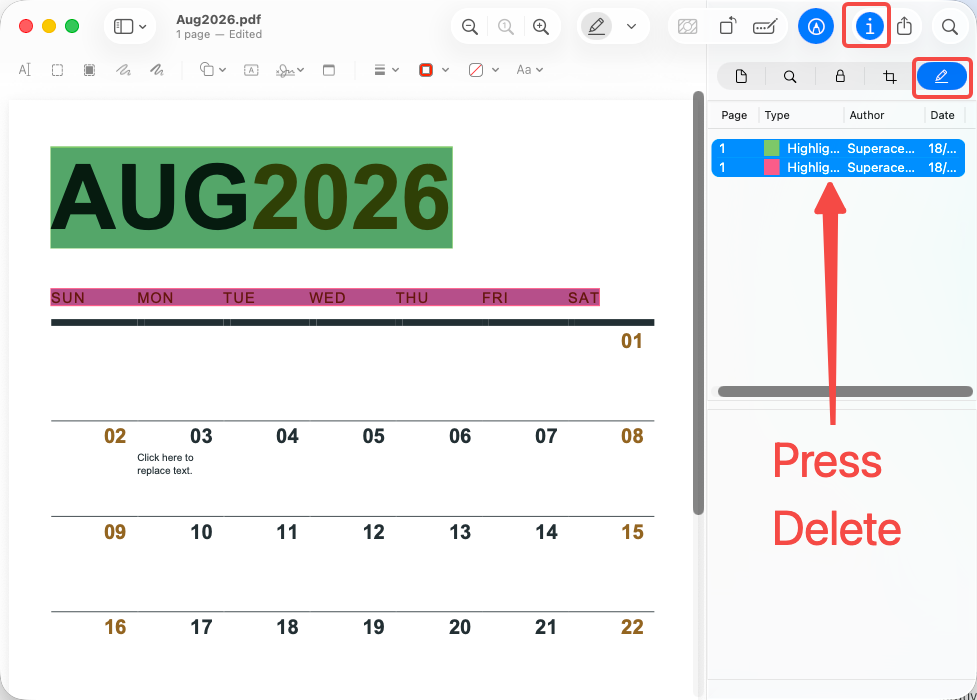 remove highlight with preview on mac