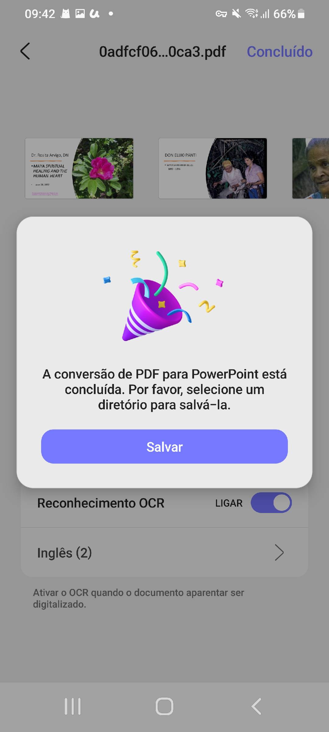 salvar o PPT convertido do PDF updf android