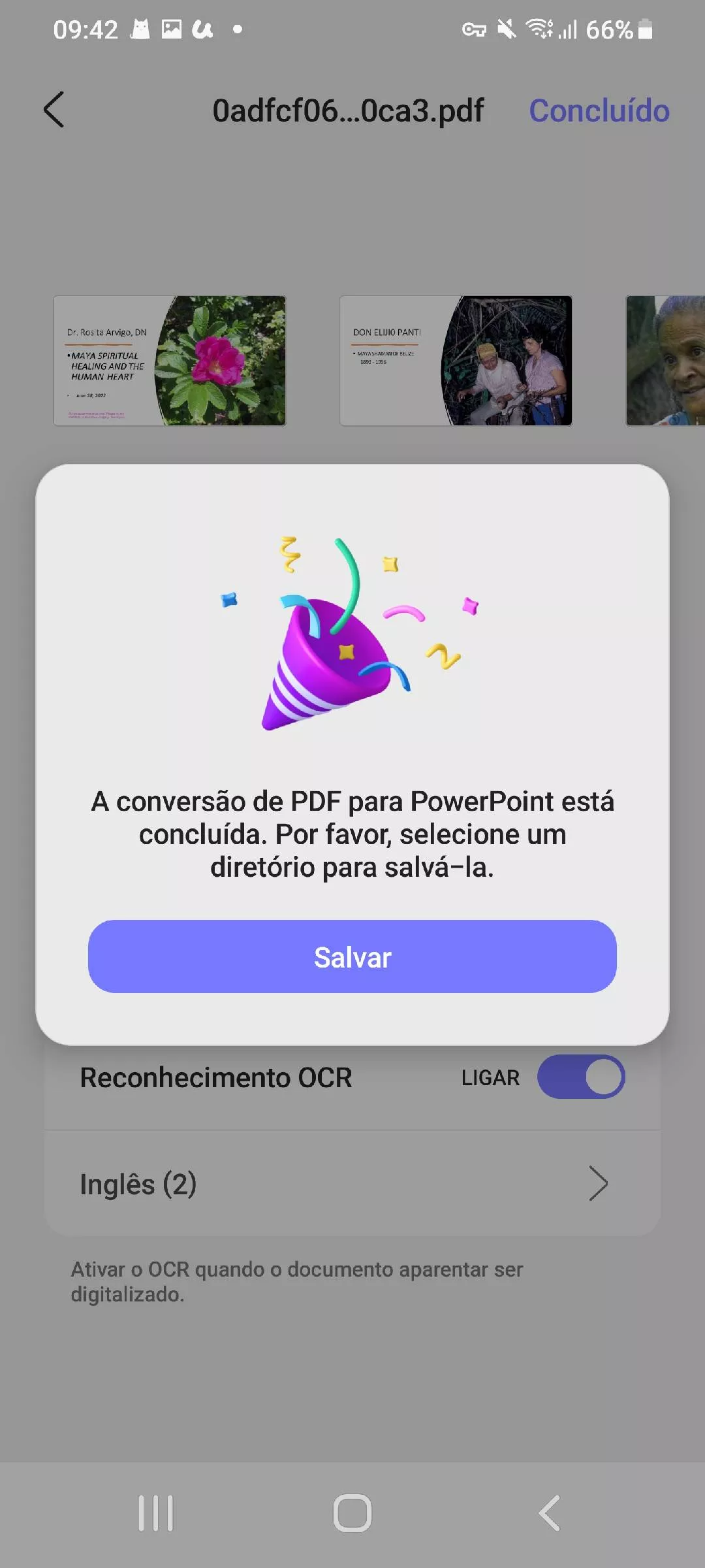 salvar o PPT convertido do PDF updf android