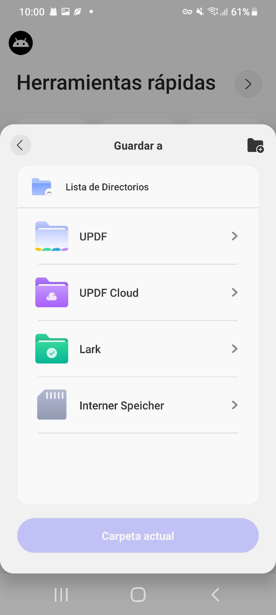 Elige un lugar para guardar tu nuevo PDF.