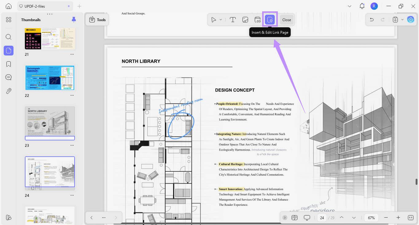 Alt-text: select insert & edit link page updf windows