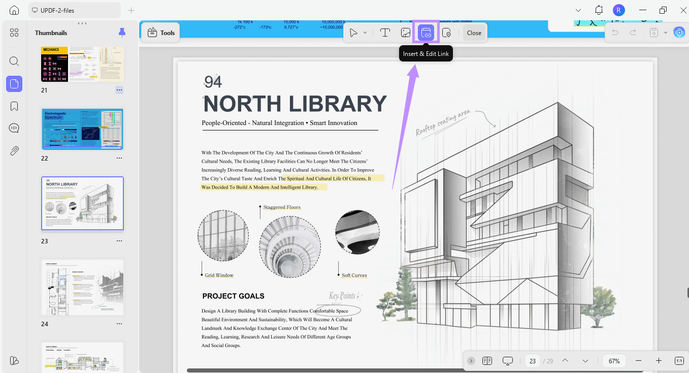 Alt-text: select insert & edit link updf windows