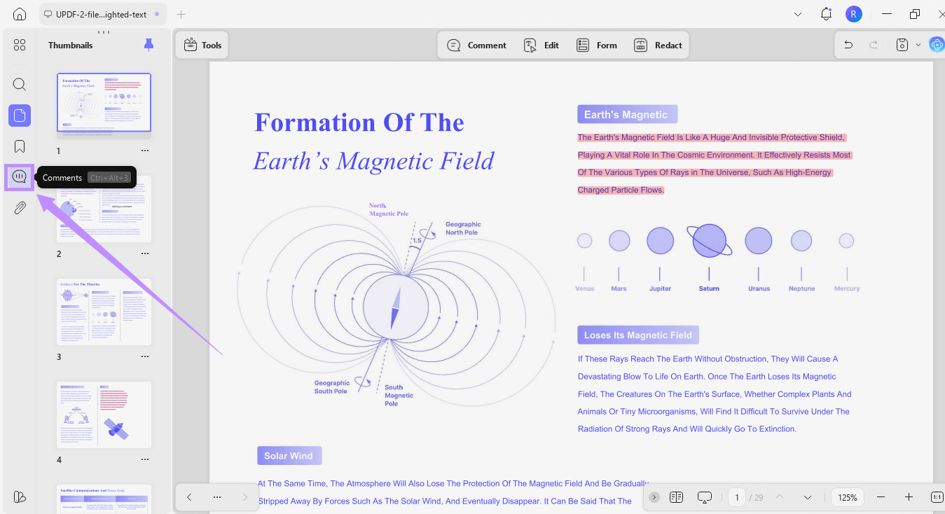 select the comments tool updf windows