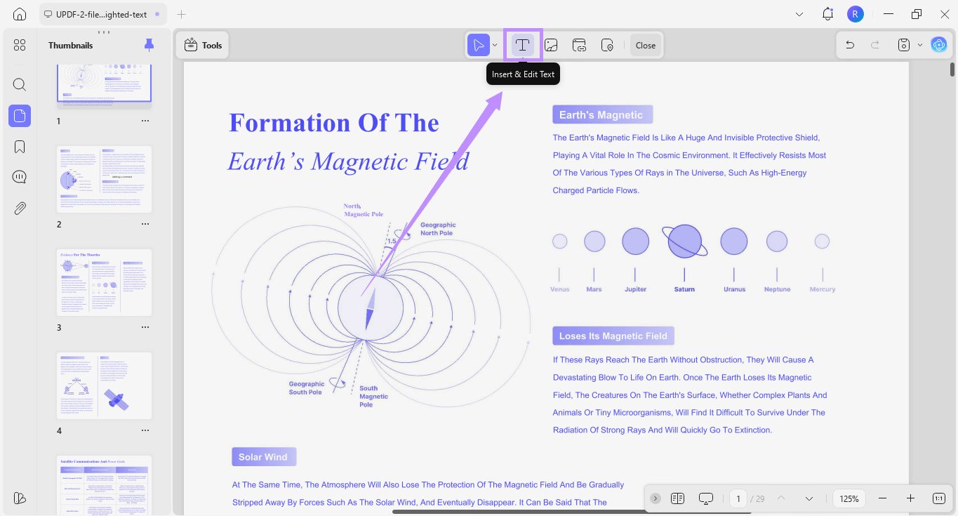 select the insert and edit text tool updf windows