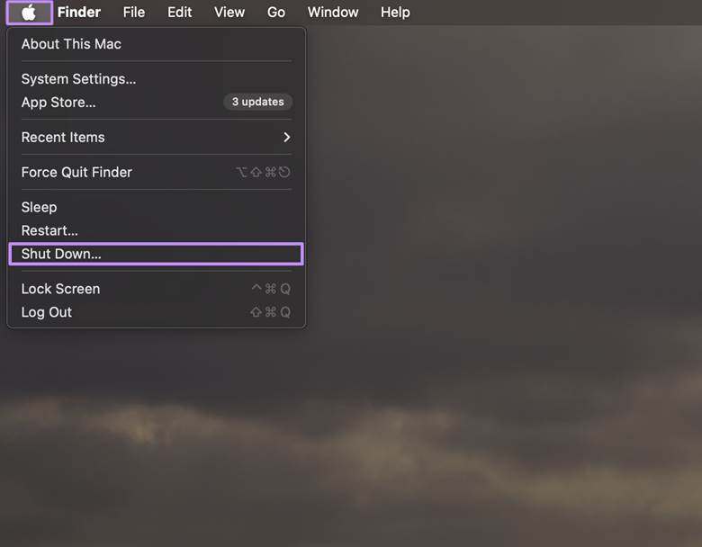 shut down mac for safe boot