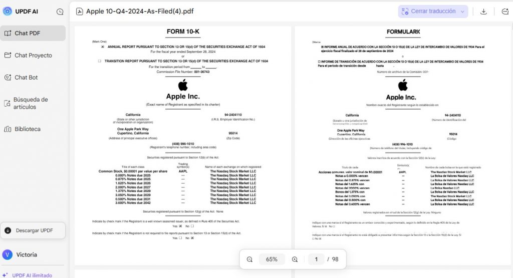 seleccionar para traducir UPDF Windows