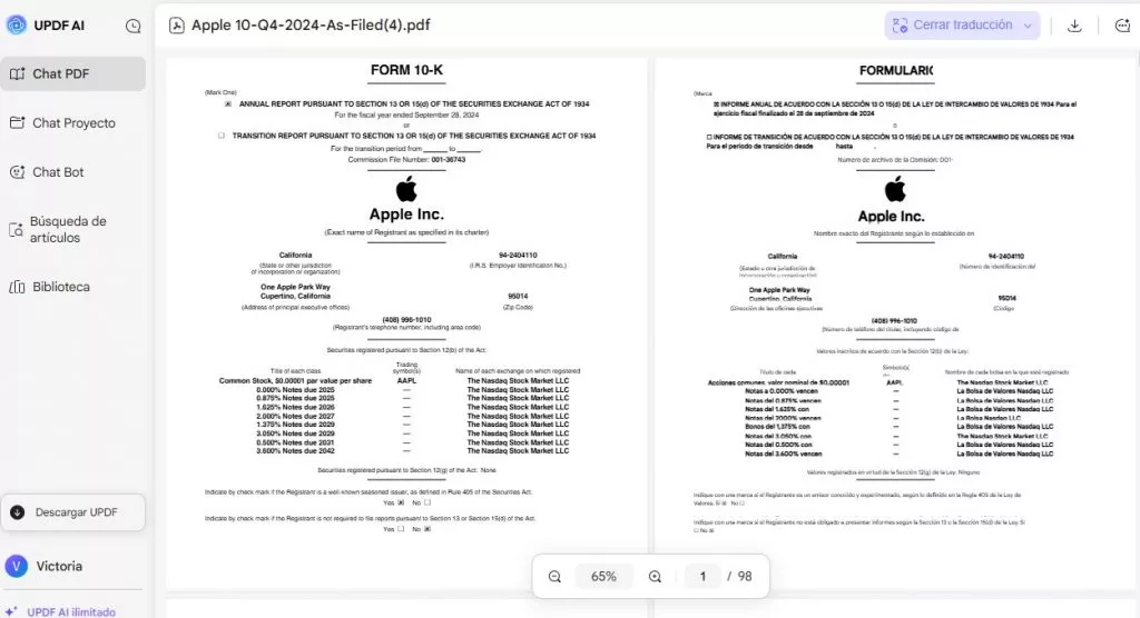 seleccionar para traducir UPDF Windows