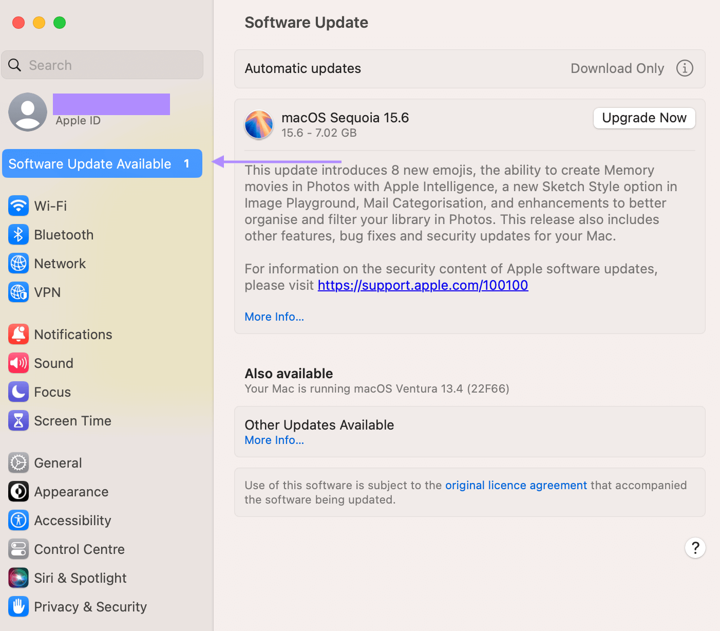  software update available mac