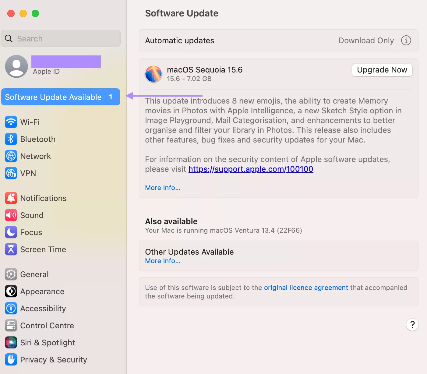  software update available mac
